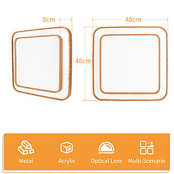 Stoex Plafonnier Carré en Bois LED pas cher