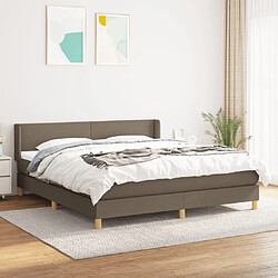 Maison Chic Lit adulte- Lit + matelas,Sommier à lattes de lit avec matelas Taupe 160x200 cm Tissu -GKD17511