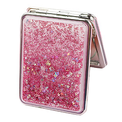 voyage compact miroir de maquillage double face miroir grossissant portable rose-carré