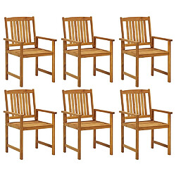 Avis Maison Chic Lot de 6 Chaises de jardin avec coussins | chaises d'extérieur | Fauteuil Relax Bois d'acacia massif -GKD55525