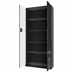 Avis Mpc Armoire De Bureau Noir Mat Et Façades Laquées (lxhxp) : 82 x 185 x 37