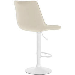 Non Tabouret de bar Toni simili cuir blanc pas cher