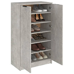 Avis vidaXL Armoire à chaussures Gris béton 59x35x100 cm Bois d'ingénierie