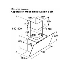 Avis Hotte décorative inclinée 80cm 430m3/h noir - LC85KDK60 - SIEMENS