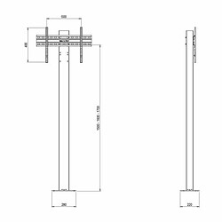 Avis Kimex Support vitrine pour écran TV 32''-65'' - A visser - Vesa 600x400 max