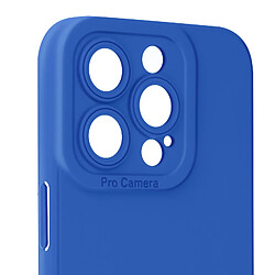 Avizar Coque pour iPhone 15 Pro Silicone Mat Protection Caméra Bleu