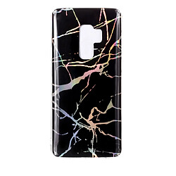 Wewoo Coque noir pour Samsung Galaxy S9 + couleur marbre Texture souple TPU étui de protection arrière