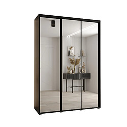 Abiks Meble Armoire à portes coulissantes Davos 2 H235.2 x L170 x P45 3 portes coulissante (Noir/Noir/Noir)