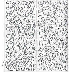 ALPHABET AUTOCOLLANT PAILLETÉ ARGENT