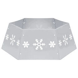 vidaXL Jupe de sapin de Noël Argenté et blanc Ø68x25 cm