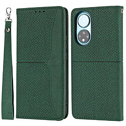 Etui en PU texture tissée, antichoc, magnétique avec support vert pour votre Honor 50 SE