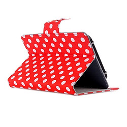 Wewoo Housse Étui rouge pour tablette PC 7 pouces Etui à rabat horizontal en cuir à motif à pois universel avec support