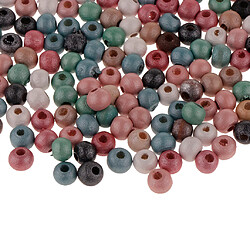 1 paquet Perles en bois Grand trou Entretoise Perle pour la fabrication de bijoux 6mm 300pcs