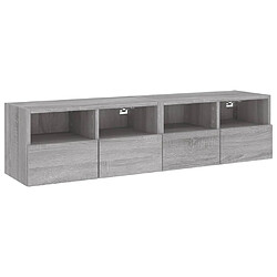 vidaXL Meubles TV muraux 2pcs sonoma gris 60x30x30cm bois d'ingénierie