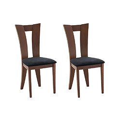 Vente-Unique Lot de 2 chaises TIFFANY - Hêtre massif - Coloris : Noyer et expresso