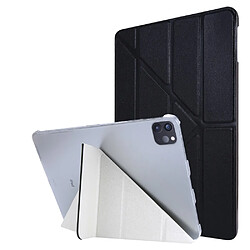 Etui en PU Texture de soie avec support origami noir pour votre Apple iPad Pro 11 pouces (2021)