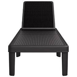 Avis vidaXL Chaise longue réglable en hauteur à 4 positions polypropylène