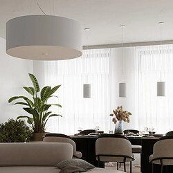 Luminaire Center Suspension design Otto Verre,acier,tissu blanc 1 ampoule 125cm pas cher