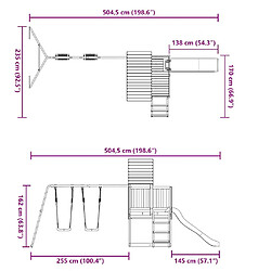 vidaXL Aire de jeux d'extérieur bois de pin massif pas cher