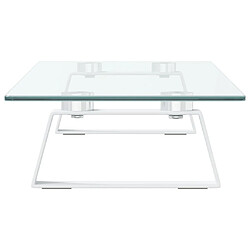 Acheter vidaXL Support de moniteur blanc 60x20x8 cm verre trempé et métal