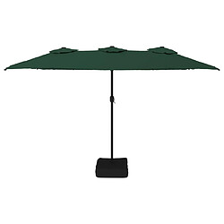 Avis vidaXL Parasol de jardin à double tête avec LED vert 449x245 cm