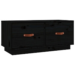 Maison Chic Meuble TV scandinave - Banc TV pour salon Noir 80x34x35 cm Bois de pin massif -MN80100