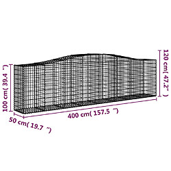 Acheter vidaXL Panier de gabions arqué 400x50x100/120 cm Fer galvanisé