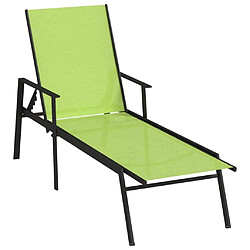 Maison Chic Chaise longue - Transat - Bain de Soleil acier et tissu textilène vert