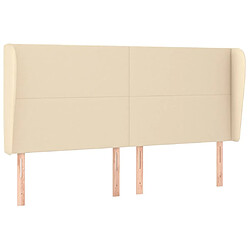 Maison Chic Tête de lit scandinave avec oreilles,meuble de chambre Crème 163x23x118/128 cm Tissu -MN38402