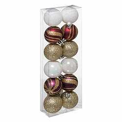 Paris Prix Lot de 12 Boules de Noël Héritage 4cm Rouge & Blanc