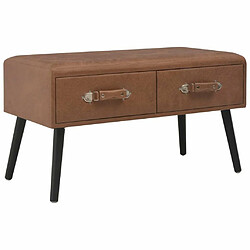 Maison Chic Table basse,Table Console Table d'appoint, Table pour salon Marron foncé 80x40x46 cm Similicuir -MN41804