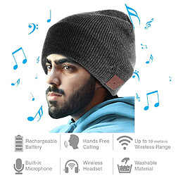 Avis Bonnet chaud à la mode avec écouteur sans fil bluetooth avec microphone - gris foncé