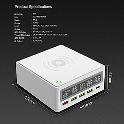 Universal Chargeur USB à 5 ports Type C PD 65W QC3.0 Adaptateur d'alimentation QI Chargeur sans fil LCD Chargeur rapide pour Samsung Petit | pas cher