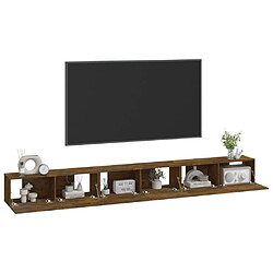 Avis Maison Chic Ensemble de meubles TV 3 pcs | Banc TV Moderne pour salon | Meuble de Rangement - Chêne fumé Bois d'ingénierie -MN51068