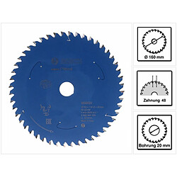 Bosch Lame de scie circulaire Expert for Wood 160 x 1,0 x 20 mm - 48 dents pour bois ( 2608644505 )