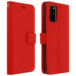 Avizar Housse Samsung Galaxy S20 Plus Étui Folio Porte carte Support Vidéo - rouge