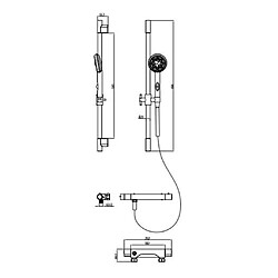 SCHÜTTE Ensemble de barre de douche AQUA 2 SAVE chrome