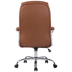 Decoshop26 Fauteuil de bureau XXL jusqu’à 210 kg réglable en hauteur et pivotant PVC marron clair et métal chromé 10_0002391 pas cher