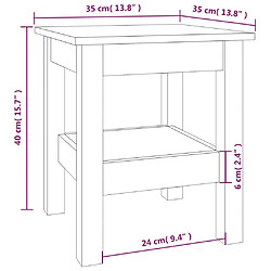 vidaXL Table basse Gris 35x35x40 cm Bois massif de pin pas cher