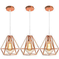 Stoex 3x Moderne Lustre Suspension Forme Diamant, Lampe de Plafond Abat-Jour Luminaire