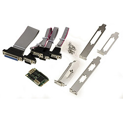 Kalea-Informatique Carte Mini PCIe 1 port parallèle LPT DB25 + 4 ports COM DB9 RS232 Format mPCIe Full Size - WCH CH384L