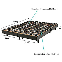 Le Quai Des Affaires Ensemble 2 sommiers relaxation électrique FLEXPALACE 80x200 + 2 matelas mémoire de forme / Noir pas cher