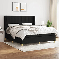 Maison Chic Lit Adulte - Lit simple Lit à sommier tapissier avec matelas moelleux - Meuble de Chambre - Noir 180x200 cm Tissu -MN69385