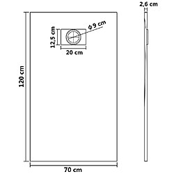 vidaXL Receveur de douche SMC Marron 120x70 cm pas cher