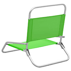 Acheter vidaXL Chaises de plage pliables lot de 2 Vert Tissu