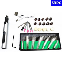 Nail Drill KIt Lime électrique Bits Broyeur De Machine Portable 53PCS Argent