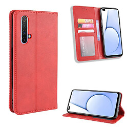 Etui en PU style vintage rouge pour votre Realme X50 5G