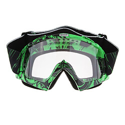 Moto VTT VTT Course Lunettes Lunettes Anti-UV Poussière Vert-Blanc