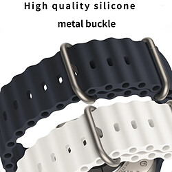 Avis PHONECARE Bracelet Silicone Ocean Waves pour Apple Watch Series 7 Aluminum - 41mm - Blanc