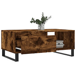 Avis vidaXL Table basse Chêne fumé 90x50x36,5 cm Bois d'ingénierie